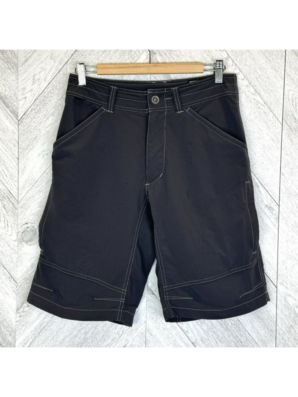 KUHL Cargo Hiking Shorts Mens Size 30 Gray Nylon Outdoor Gorpcore 11" Inseam